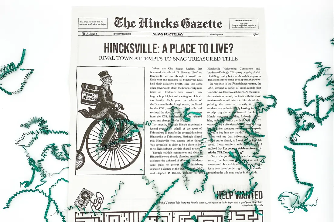 The Hincks Gazette Puzzle Newspaper subscription box 2